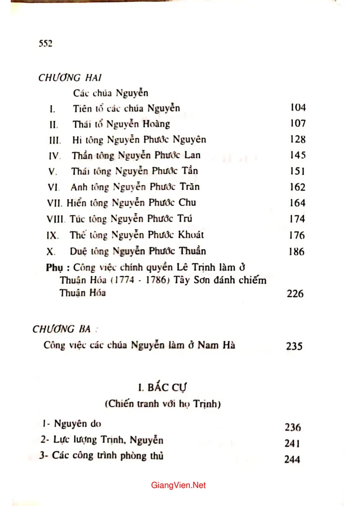 Mục lục chi tiết trang 1 sách Việt sử xứ đàng trong