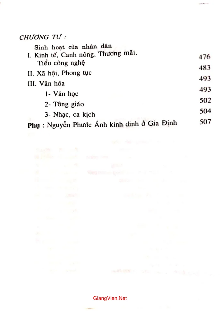 Mục lục chi tiết trang 4 sách Việt sử xứ đàng trong