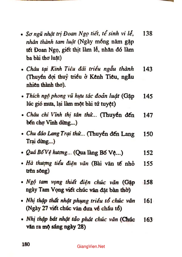 Mục lục chi tiết trang 4 sách Đoạn trường lục