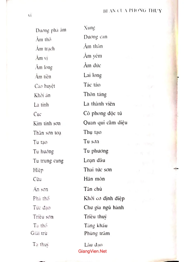 Mục lục chi tiết trang 5 sách Bí ẩn của phong thủy