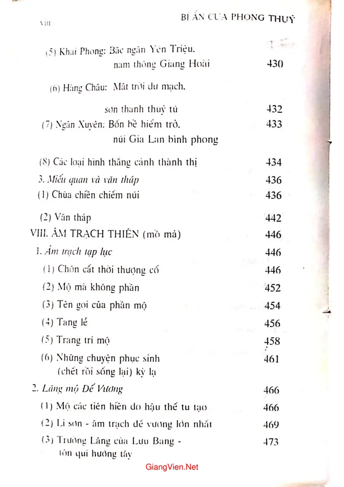 Mục lục chi tiết trang 7 sách Bí ẩn của phong thủy