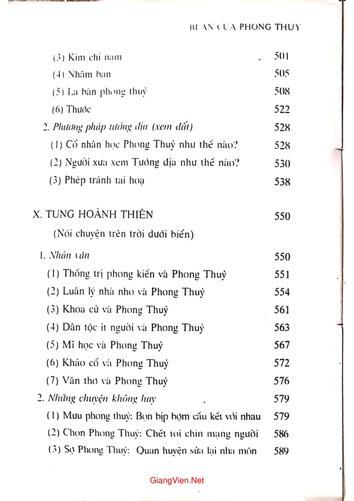 Mục lục chi tiết trang 9 sách Bí ẩn của phong thủy