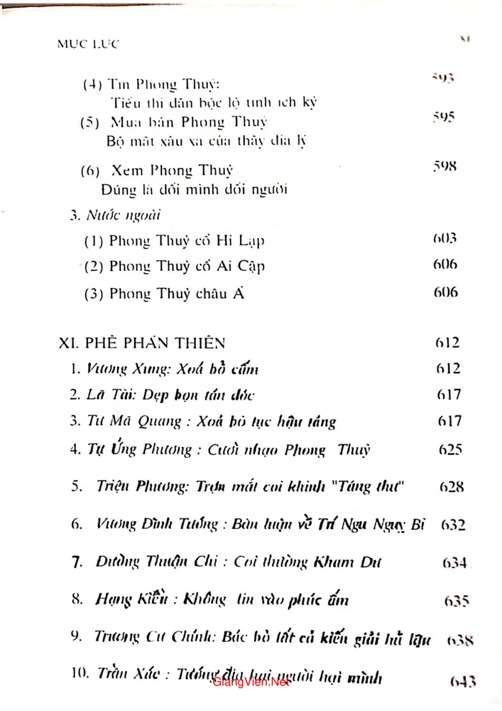 Mục lục chi tiết trang 10 sách Bí ẩn của phong thủy