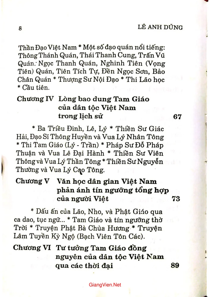 Mục lục chi tiết trang 1 sách Con đường Tam giáo Việt Nam