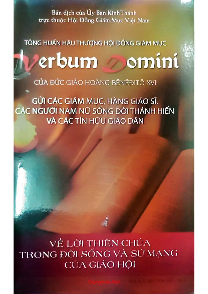 Ảnh bìa của Tông huấn hậu thượng Hội đồng giám mục của Đức giáo hoàng Benedicto XVI