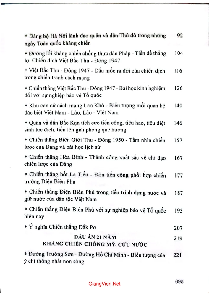 Mục lục chi tiết trang 4 sách Chiến tranh nhân dân Việt Nam góc nhìn từ lịch sử quân sự