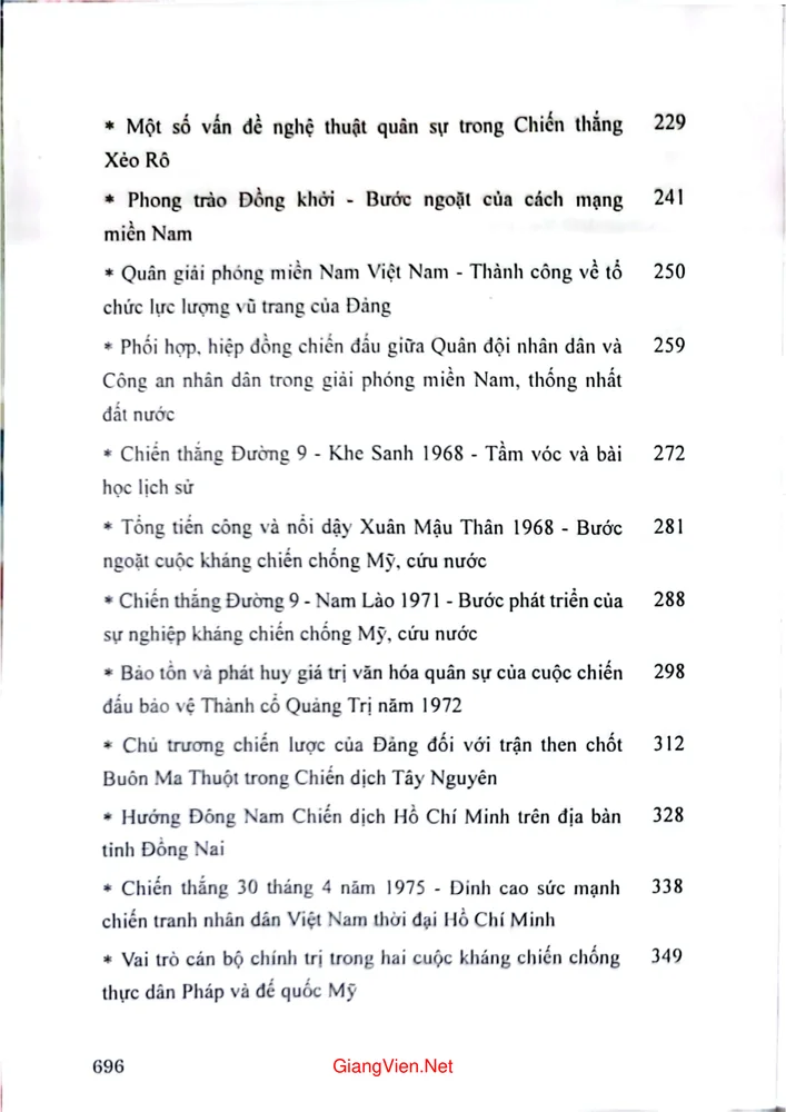 Mục lục chi tiết trang 5 sách Chiến tranh nhân dân Việt Nam góc nhìn từ lịch sử quân sự