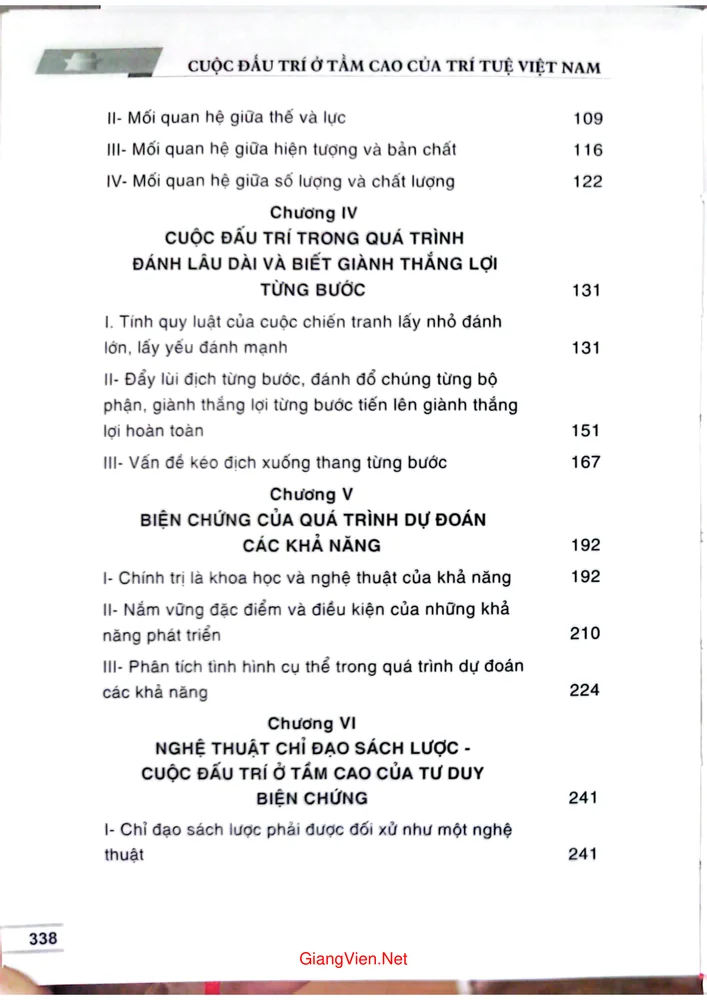 Mục lục chi tiết trang 7 sách Cuộc đấu trí ở tầm cao của trí tuệ Việt Nam