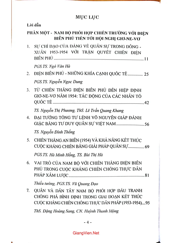 Trang bìa chính thức sách Kỷ yếu hội thảo Nam Bộ từ Điện Biên Phủ đến hiệp định Giơ ne vơ 70 năm nhìn lại từ 1954 đến 2024