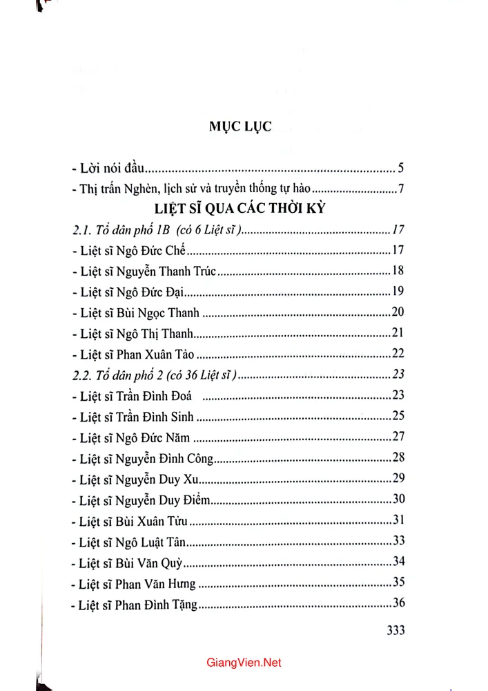 Trang 1 - Ảnh minh họa nội dung sách Kỷ yếu Liệt sĩ Bà mẹ Việt Nam anh hùng thị trấn Nghèn