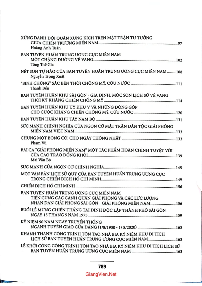 Trang 3 - Ảnh minh họa nội dung sách Kỷ yếu truyền thống Ban tuyên huấn Trrung ương cục Miền Nam giai đoạn 1961 đến 1975