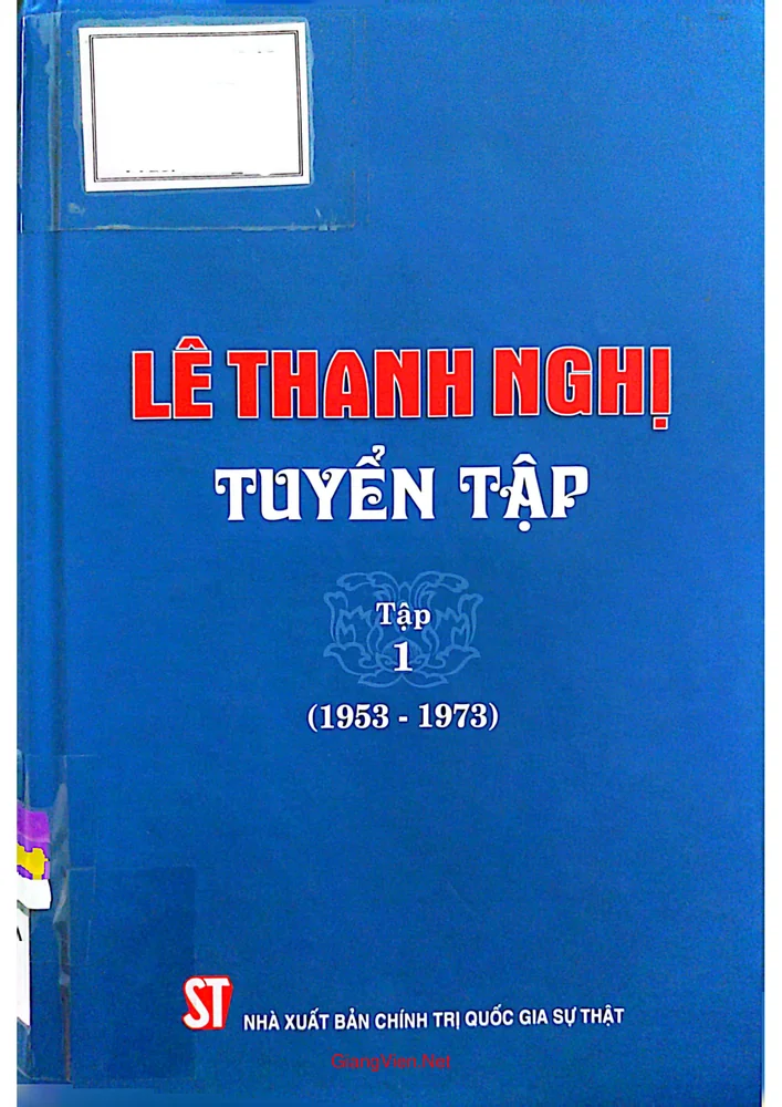 Ảnh bìa của Lê Thanh Nghị tuyển tập từ 1953 đến 1973