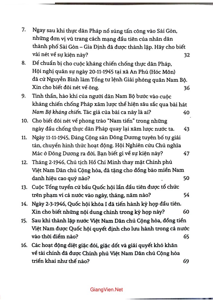 Mục lục chi tiết trang 1 sách Lịch sử Việt Nam Cuộc kháng chiến chống Pháp lần thứ hai 1945 đến 1954