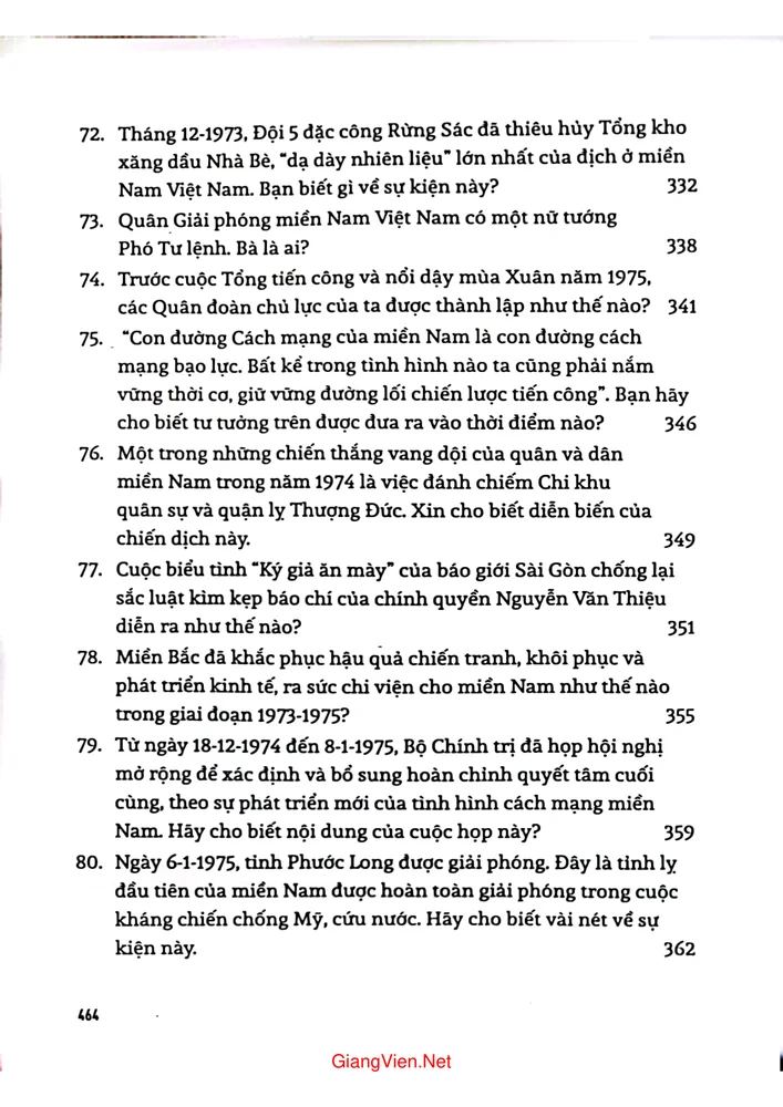 Mục lục chi tiết trang 8 sách Lịch sử Việt Nam từ xuân Mậu thân 1968 đến chiến dịch Hồ Chí Minh 1965 đến 1975