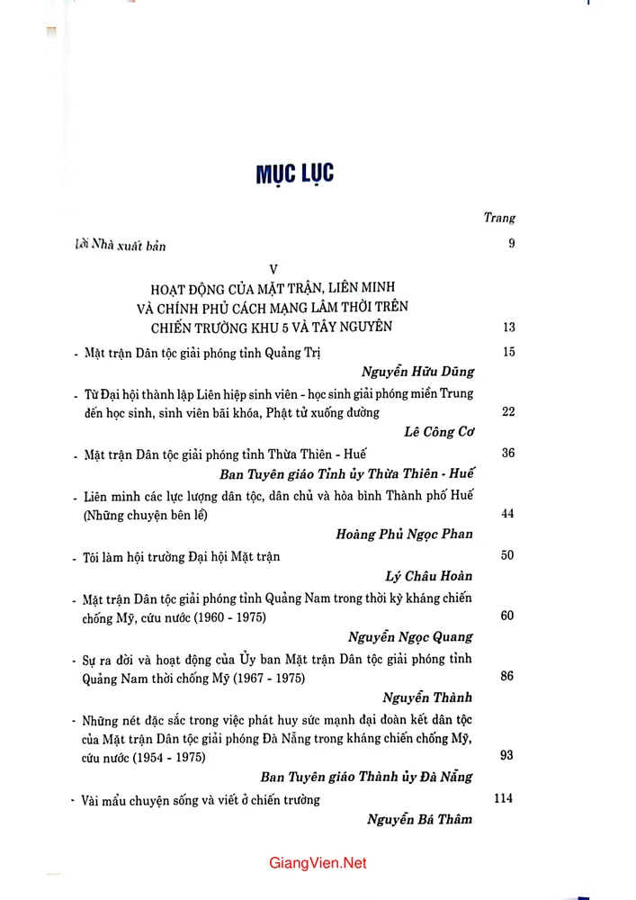 Trang bìa chính thức sách Mặt trận dân tộc giải phóng miền Nam Việt Nam liên minh các lực lượng dân tộc dân chủ và hòa bình Việt Nam chính phủ cách mạng lâm thời c