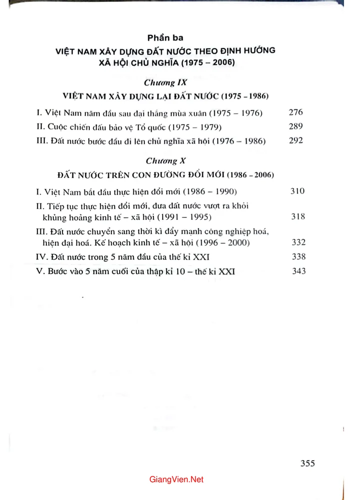 Mục lục chi tiết trang 5 sách Đại cương lịch sử Việt Nam từ 1945 đến 2006
