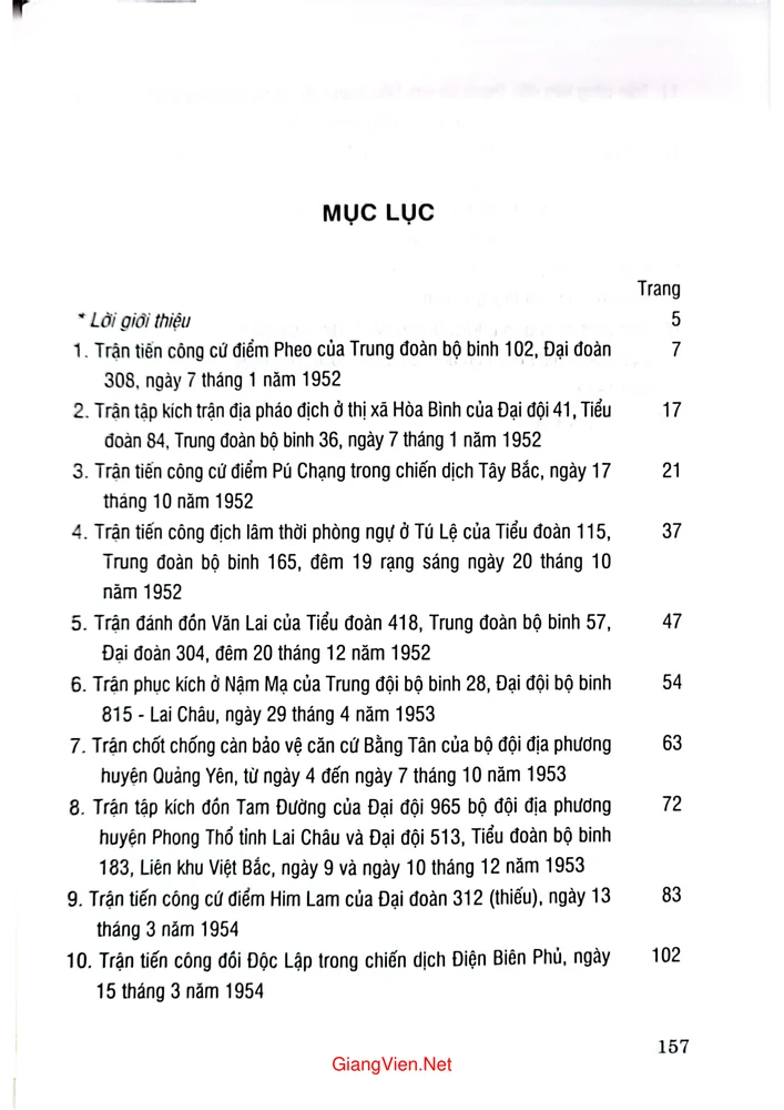 Trang bìa chính thức sách Một số trận đánh trong kháng chiến chống thực dân Pháp từ 1945 đến 1954