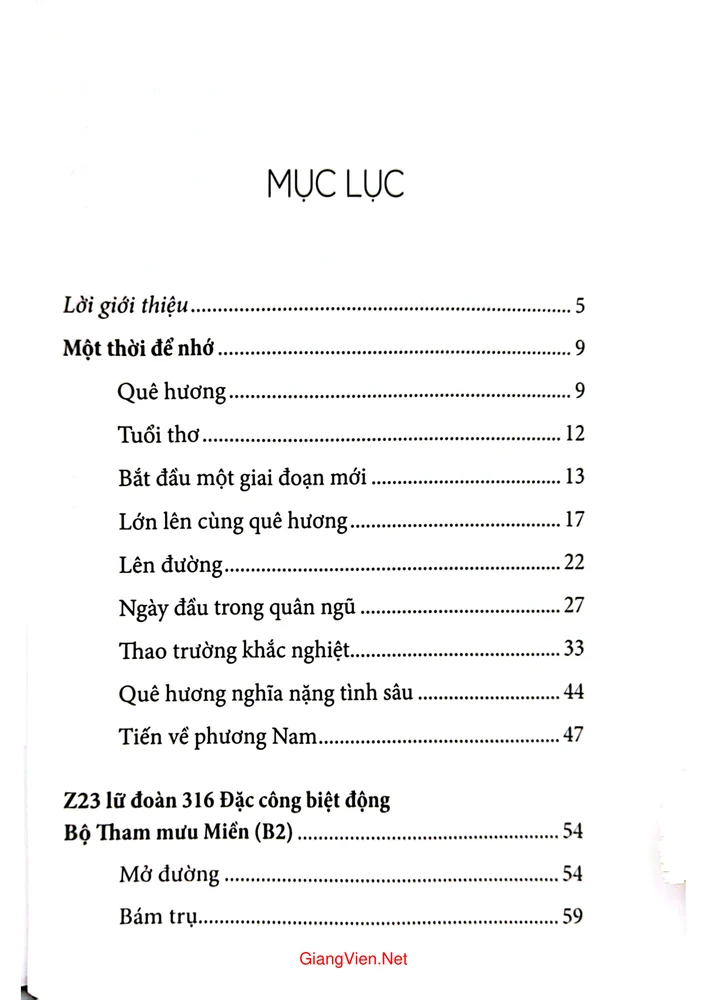 Trang 1 - Ảnh minh họa nội dung sách Một thời để nhớ Z23 Lữ đoàn 316 đặc công biệt động Bộ tham mưu miền B2