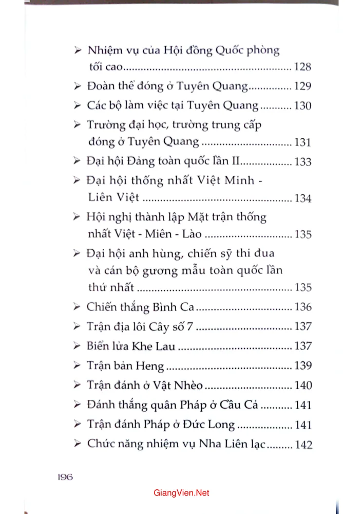 Mục lục chi tiết trang 9 sách 700 năm Danh xưng Tuyên Quang