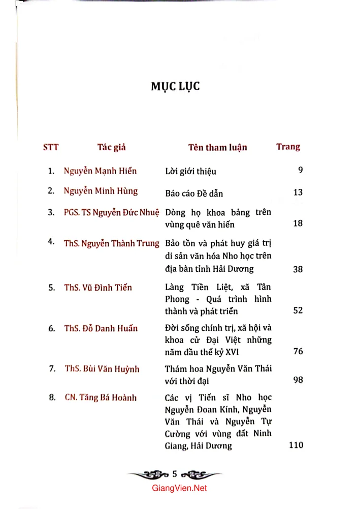 Trang 1 - Ảnh minh họa nội dung sách Ba vị tiến sĩ nho học họ Nguyễn làng Tiền Liệt với vùng đất Ninh Giang - Hải Dương (Kỷ yếu hội thảo khoa học)