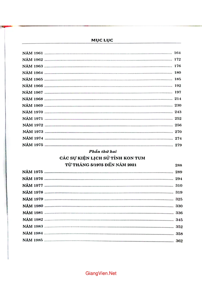 Mục lục chi tiết trang 3 sách Biên niên sự kiện lịch sử tỉnh Kon tum 1471 - 2021