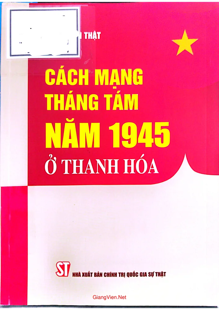 Ảnh bìa của Cách mạng tháng tám năm 1945 ở Thanh Hóa