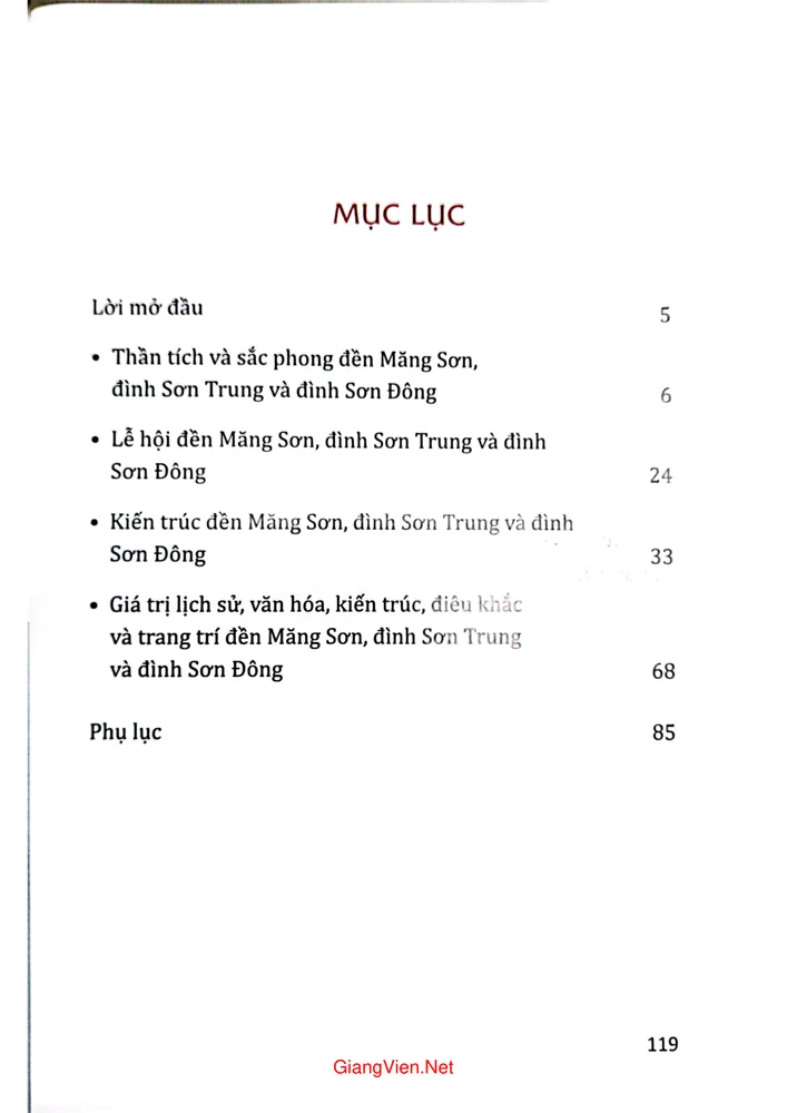 Trang bìa chính thức sách Cụm di tích quốc gia - đền Măng Sơn, đình Sơn Trung và đình Sơn Đông xã Sơn Đông thị xã Sơn Tây thành phố Hà Nội