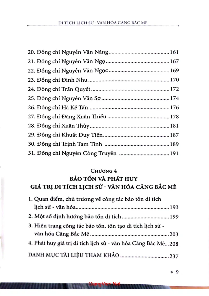 Mục lục chi tiết trang 2 sách Di tích Lịch sử - Văn hóa Căng Bắc Mê (xã Yên Cường, huyện Bắc Mê, tỉnh Hà Giang