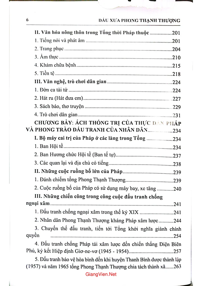 Mục lục chi tiết trang 3 sách Dấu xưa Phong Thạnh Thượng huyện Thanh Bình