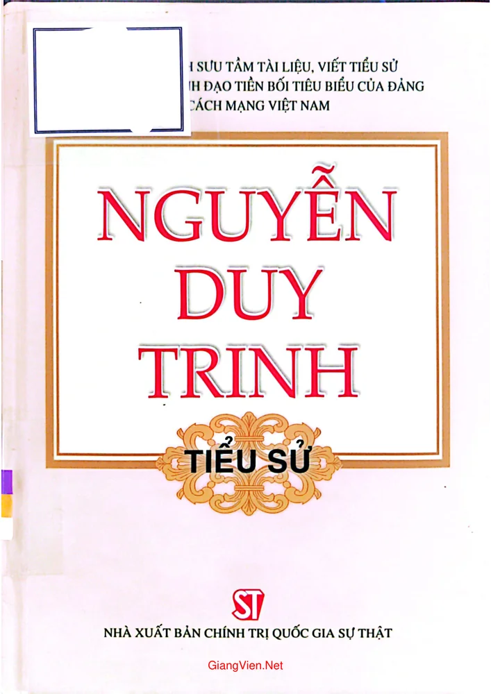 Ảnh bìa của Nguyễn Duy Trinh tiểu sử