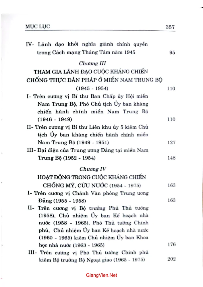 Mục lục chi tiết trang 1 sách Nguyễn Duy Trinh tiểu sử