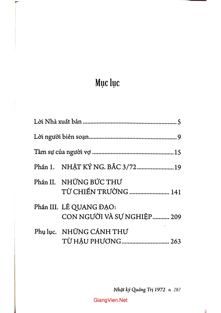 Trang bìa chính thức sách Nhật ký Quảng Trị 1972