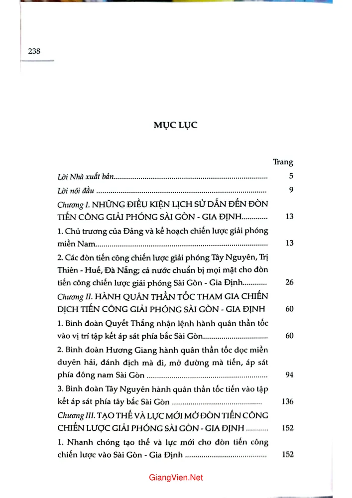 Trang bìa chính thức sách Những binh đoàn hành quân thần tốc giải phóng Sài Gòn