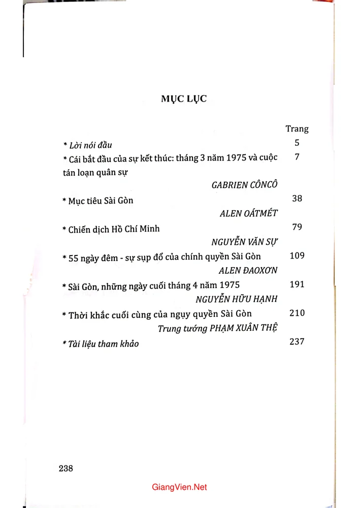 Trang bìa chính thức sách Nội các chính quyền Sài Gòn những ngày cuối tháng 4-1975