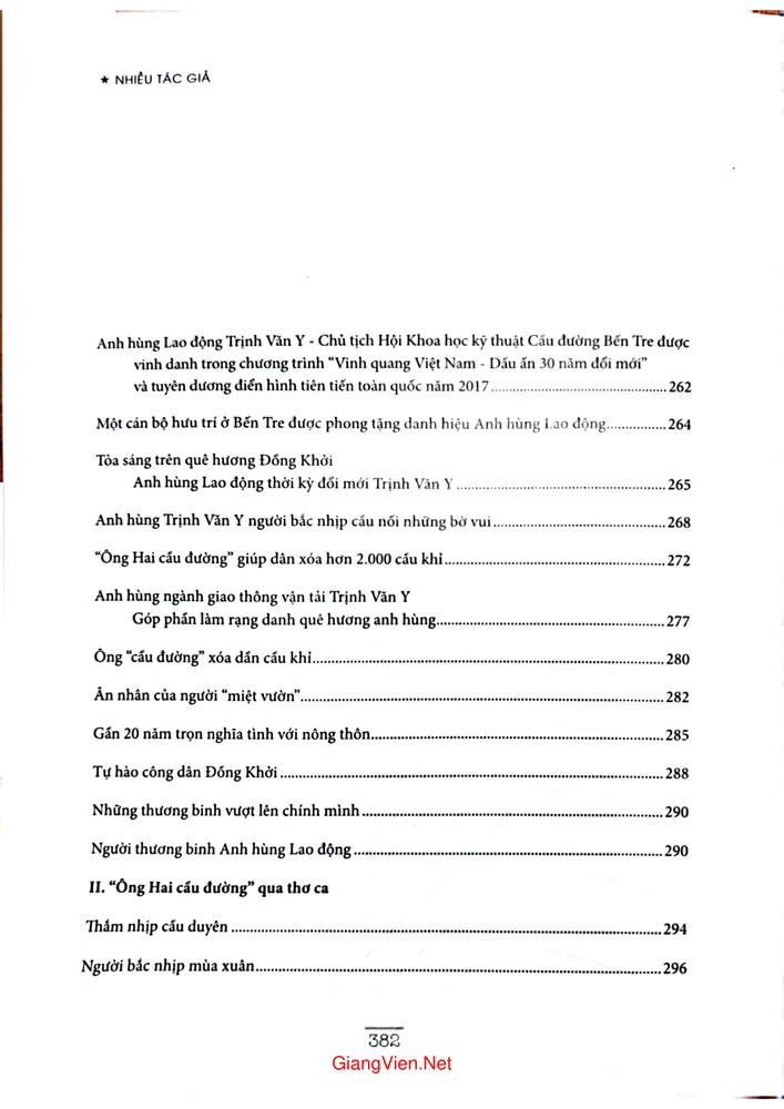 Mục lục chi tiết trang 5 sách Ông Hai Cầu Đường trọn nghĩa tình với quê hương