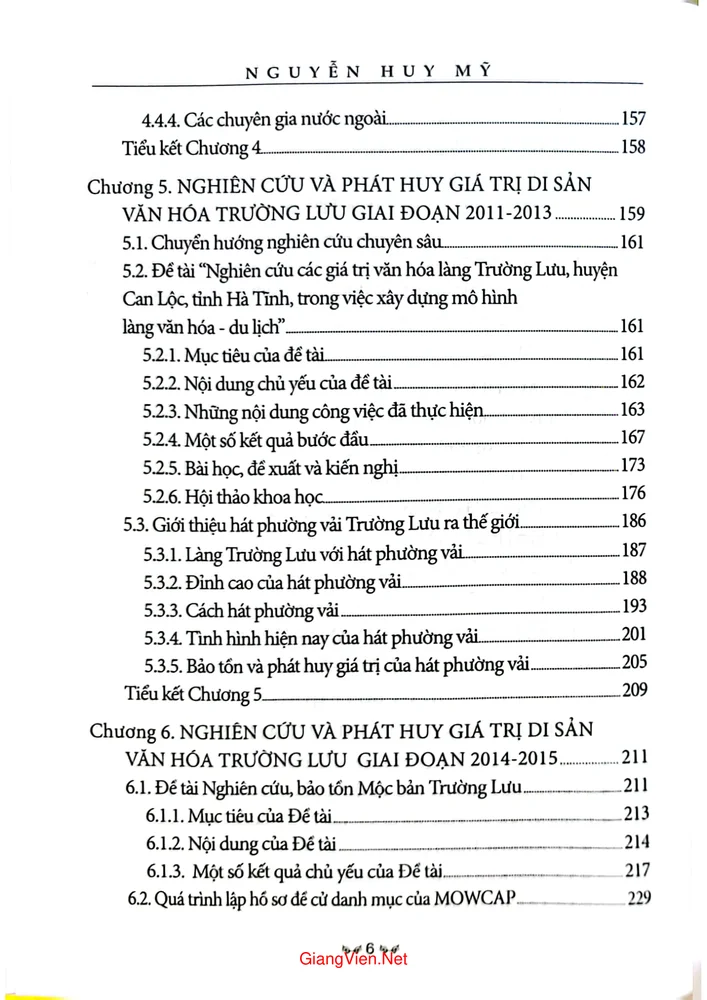 Mục lục chi tiết trang 3 sách Di sản văn hóa Trường Lưu - Từ làng quê ra thế giới
