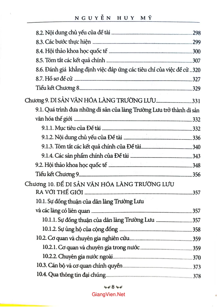 Mục lục chi tiết trang 5 sách Di sản văn hóa Trường Lưu - Từ làng quê ra thế giới