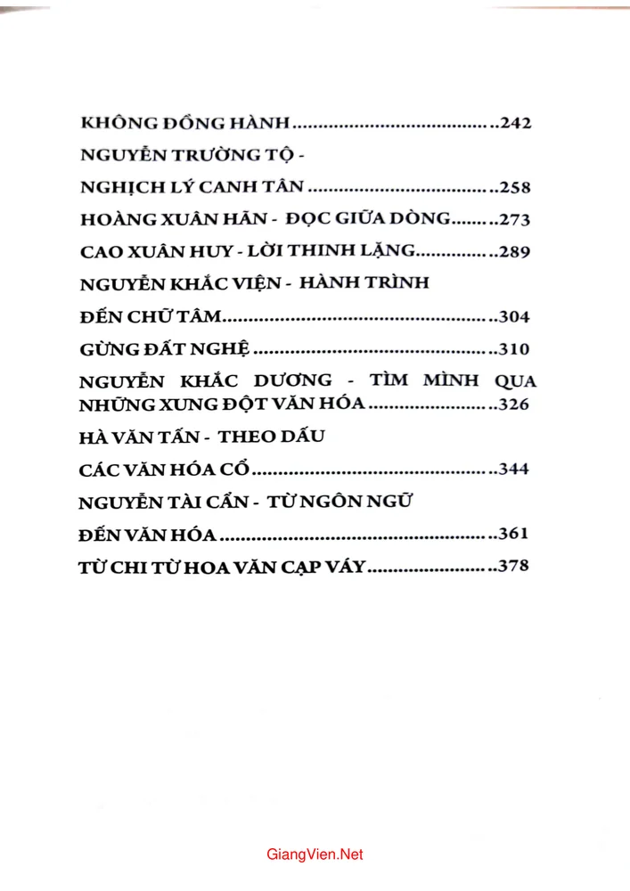 Mục lục chi tiết trang 1 sách Gừng xứ Nghệ