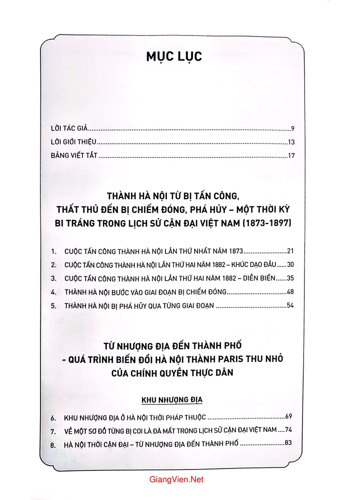 Trang bìa chính thức sách Hà Nội thời cận đại - Từ nhượng địa đến thành phố (1873 - 1945)