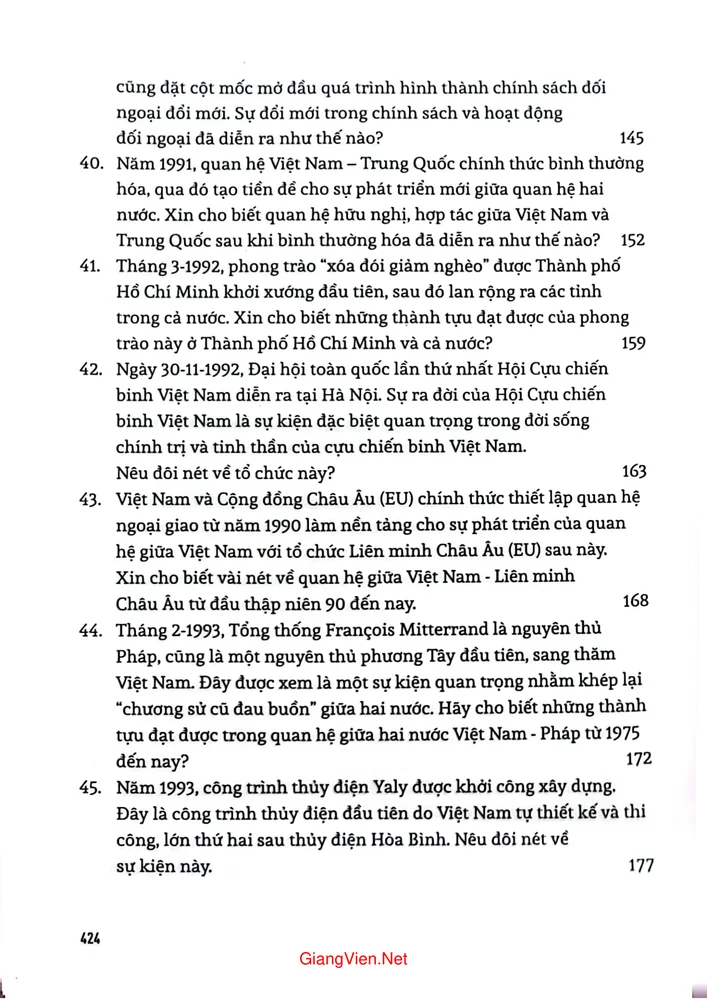 Mục lục chi tiết trang 4 sách Hỏi đáp Lịch sử Việt Nam - Việt Nam, hành trình xây dựng và phát triển ( Từ 1975 đến nay)