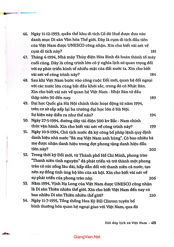 Mục lục chi tiết trang 5 sách Hỏi đáp Lịch sử Việt Nam - Việt Nam, hành trình xây dựng và phát triển ( Từ 1975 đến nay)