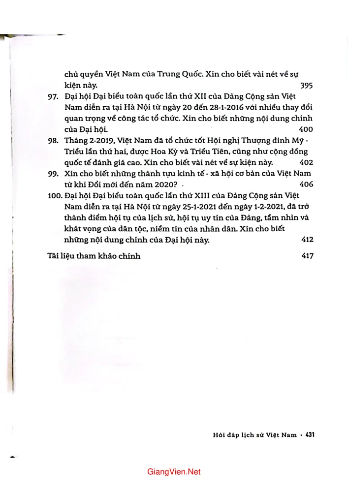 Mục lục chi tiết trang 11 sách Hỏi đáp Lịch sử Việt Nam - Việt Nam, hành trình xây dựng và phát triển ( Từ 1975 đến nay)