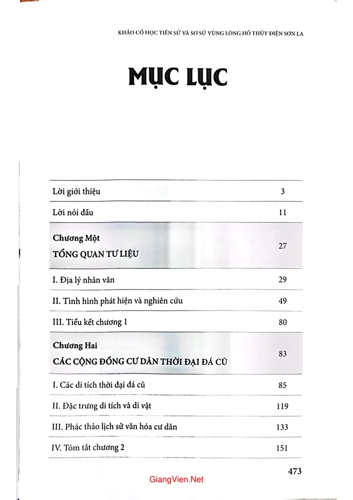 Trang bìa chính thức sách Khảo cổ học - Tiền sử và cơ sở vùng lòng hồ thủy điện Sơn La