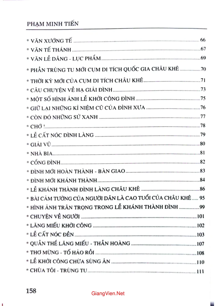 Mục lục chi tiết trang 1 sách Đình làng Châu Khê