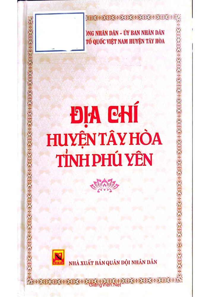 Ảnh bìa của Địa chí huyện Tây Hòa tỉnh Phú Yên