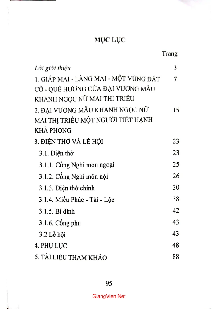 Trang bìa chính thức sách Khu di tích lịch sử đền thờ, lăng mộ Đại vương Mẫu khanh Ngọc Nữ Mai Thị Triều
