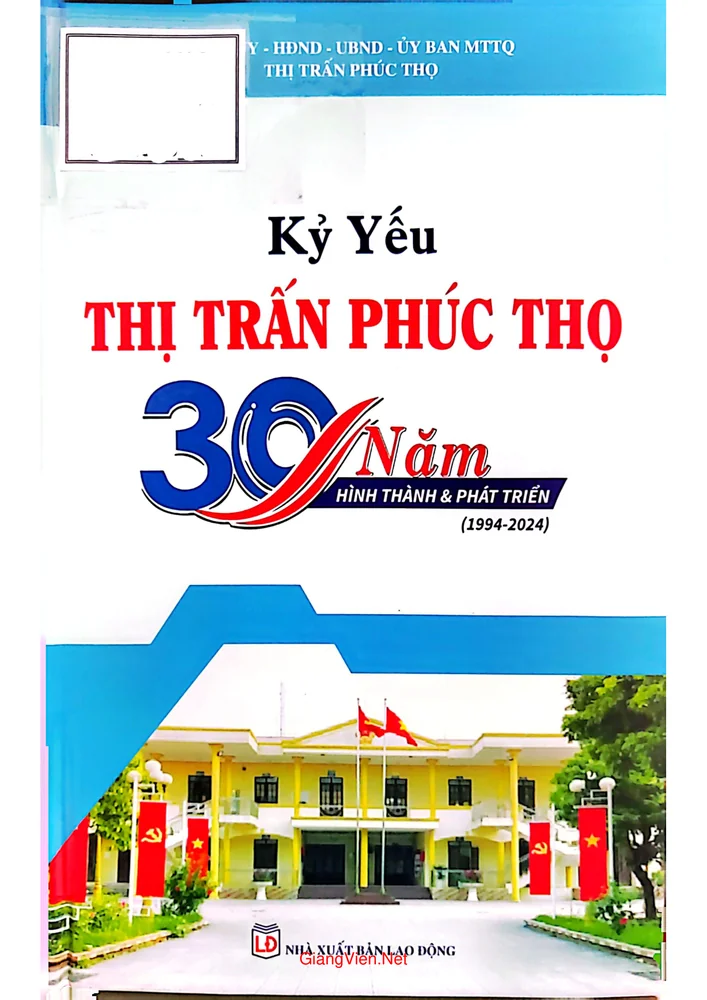 Ảnh bìa của Kỷ yếu thị trấn Phúc Thọ 30 năm hình thành và phát triển (1994 - 2024)