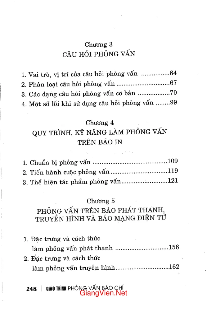 Trang 2 - Ảnh minh họa nội dung sách Giáo trình phỏng vấn báo chí