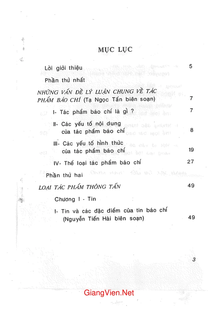 Trang bìa chính thức sách Tác phẩm báo chí (tập 1)