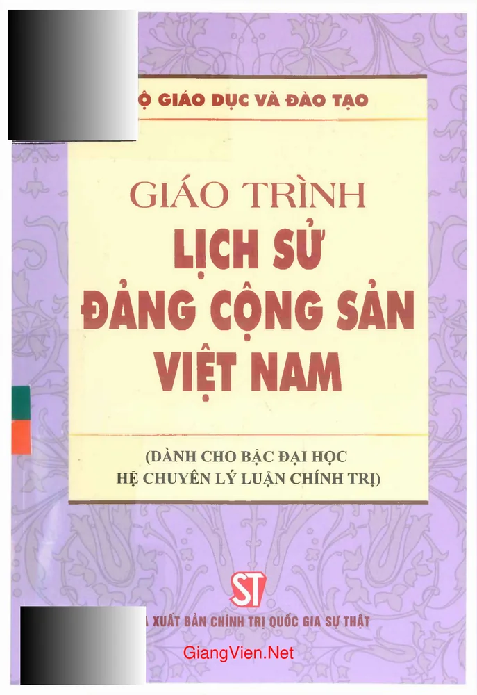 Ảnh bìa của Giáo trình  Lịch sử Đảng Cộng sản Việt Nam - chuyên